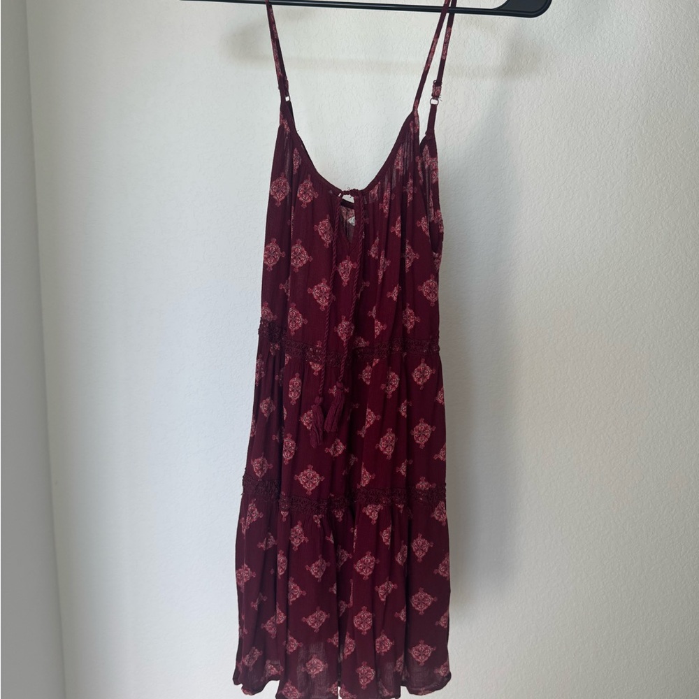 Mudd Burgundy Patterned Dress